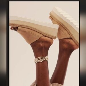 New in Box Free People SANTORINI ESPADRILLE SIZE 10 11 SAND LEATHER SANDAL